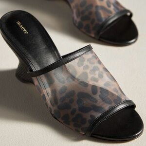 🟤NWT! MAEVE by ANTHROPOLOGIE Mesh Wedge Heels in Leopard Print Sz 11
